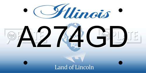 A274GD Illinois License Plate