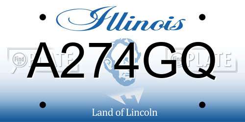 A274GQ Illinois License Plate