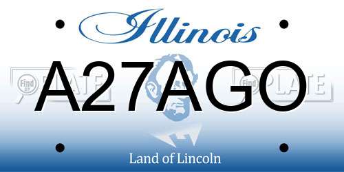 A27AGO Illinois License Plate
