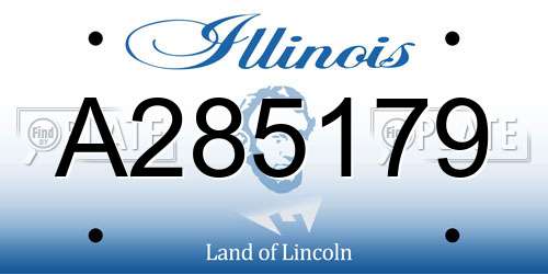 A285179 Illinois License Plate