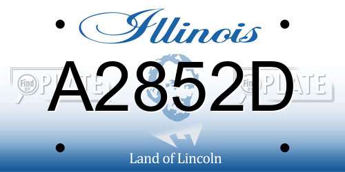 A2852D Illinois License Plate