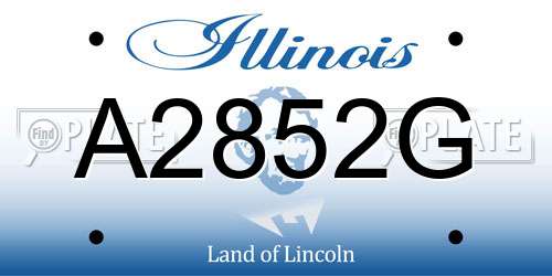A2852G Illinois License Plate