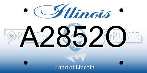 A2852O Illinois License Plate