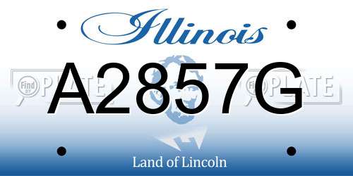 A2857G Illinois License Plate