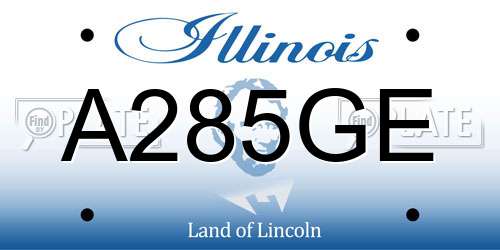 A285GE Illinois License Plate
