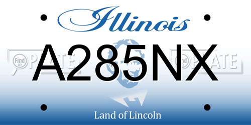 A285NX Illinois License Plate
