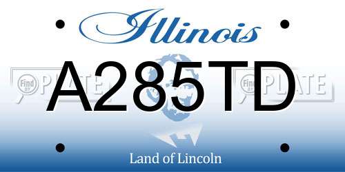 A285TD Illinois License Plate