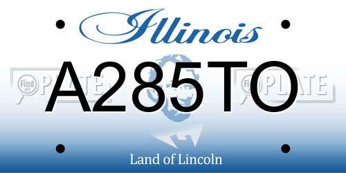 A285TO Illinois License Plate