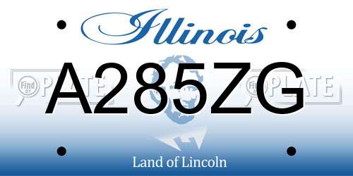 A285ZG Illinois License Plate