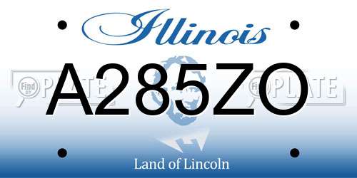 A285ZO Illinois License Plate