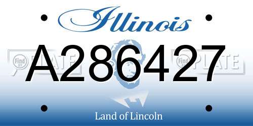 A286427 Illinois License Plate