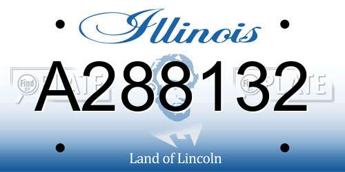 A288132 Illinois License Plate