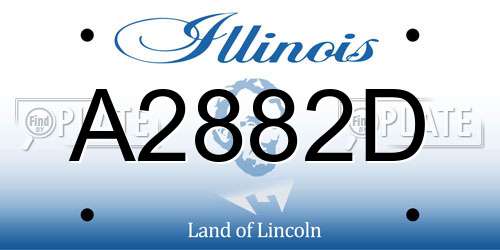 A2882D Illinois License Plate