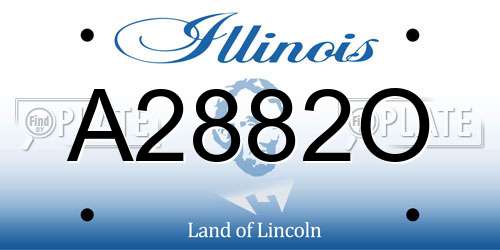 A2882O Illinois License Plate