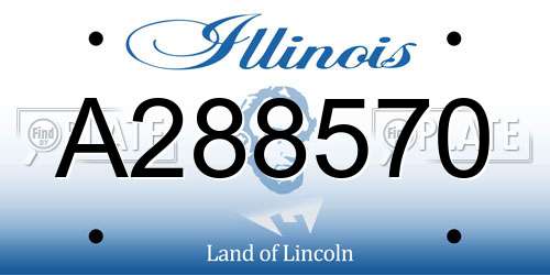A288570 Illinois License Plate