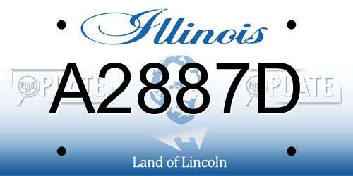 A2887D Illinois License Plate