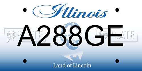 A288GE Illinois License Plate