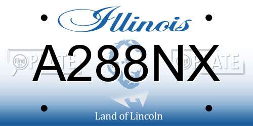 A288NX Illinois License Plate