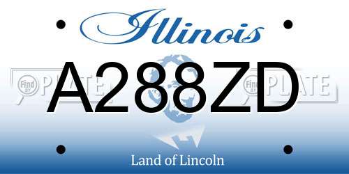 A288ZD Illinois License Plate