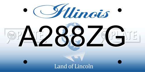 A288ZG Illinois License Plate
