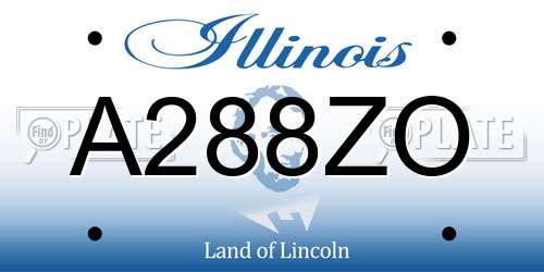 A288ZO Illinois License Plate