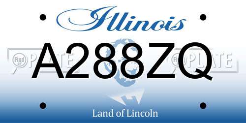 A288ZQ Illinois License Plate