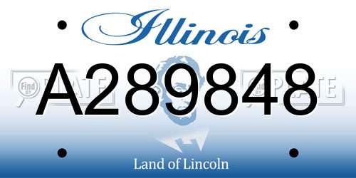 A289848 Illinois License Plate