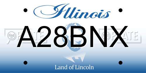 A28BNX Illinois License Plate