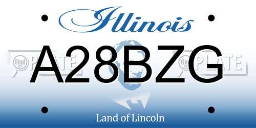 A28BZG Illinois License Plate