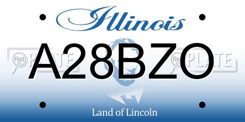 A28BZO Illinois License Plate