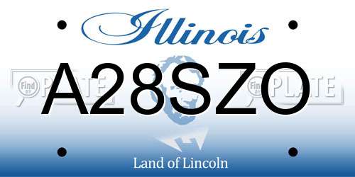 A28SZO Illinois License Plate