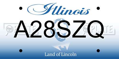 A28SZQ Illinois License Plate