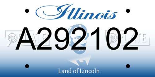 A292102 Illinois License Plate