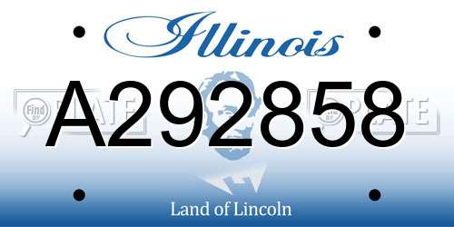 A292858 Illinois License Plate