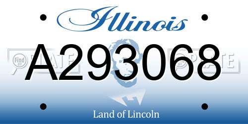 A293068 Illinois License Plate