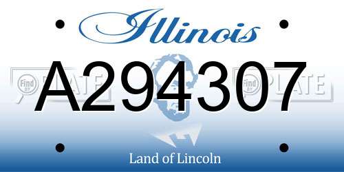 A294307 Illinois License Plate