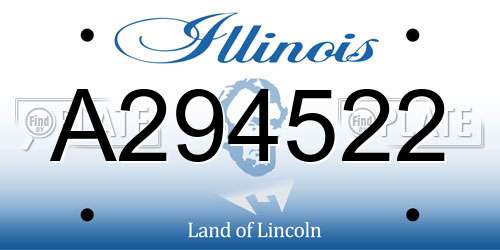 A294522 Illinois License Plate
