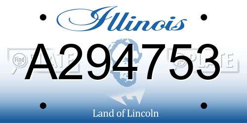 A294753 Illinois License Plate