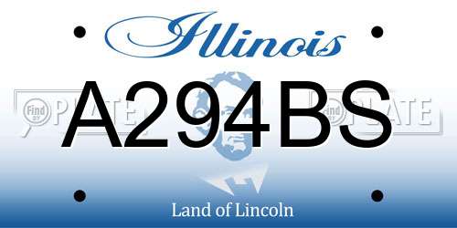 A294BS Illinois License Plate