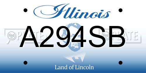 A294SB Illinois License Plate