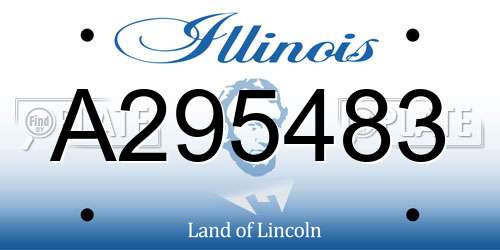 A295483 Illinois License Plate