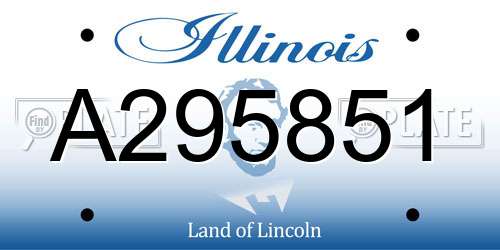 A295851 Illinois License Plate