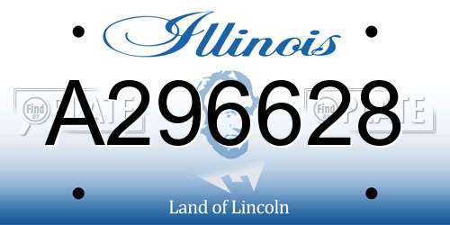A296628 Illinois License Plate