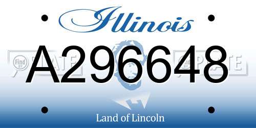 A296648 Illinois License Plate