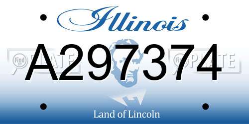 A297374 Illinois License Plate