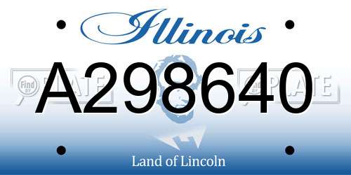 A298640 Illinois License Plate