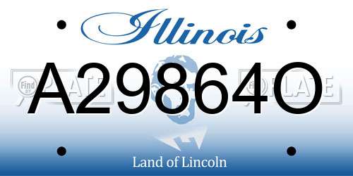 A29864O Illinois License Plate