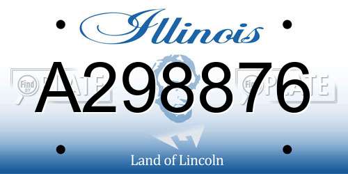 A298876 Illinois License Plate