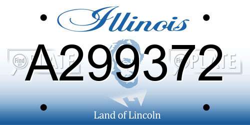 A299372 Illinois License Plate