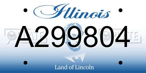 A299804 Illinois License Plate